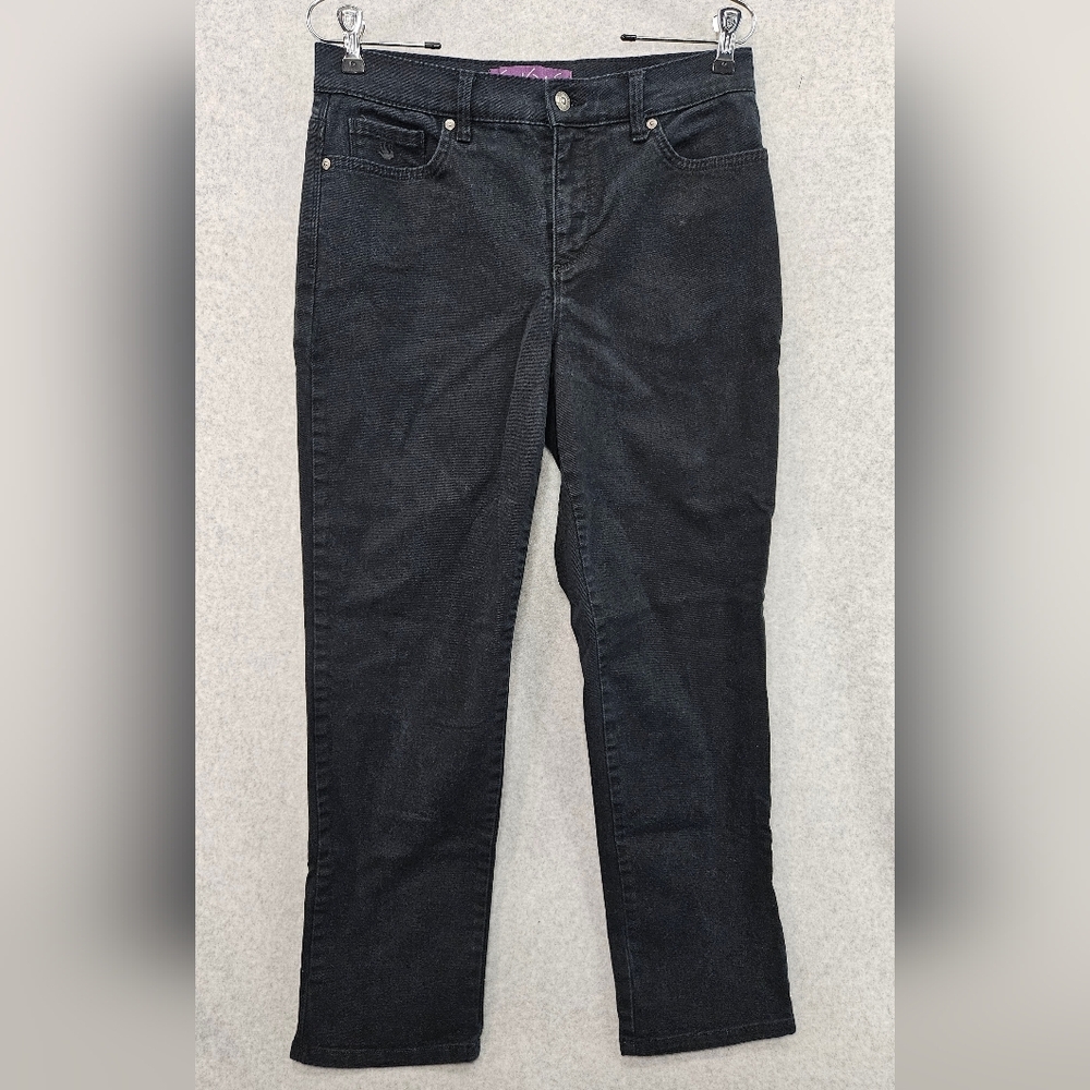 Gloria Vanderbilt Amanda Black Jeans Women's‎ Size 8 Short Straight